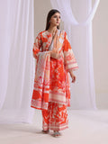 3Pc Printed Unstitched Suit Lawn Orange - OL3P-6389-A