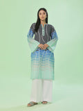 1Pc Printed Pret Kurti Lawn Blue - OWKT-2505039