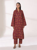 2Pc Printed Unstitched Shirt Trouser Lawn Pink & Orange - OL2P-6447-A
