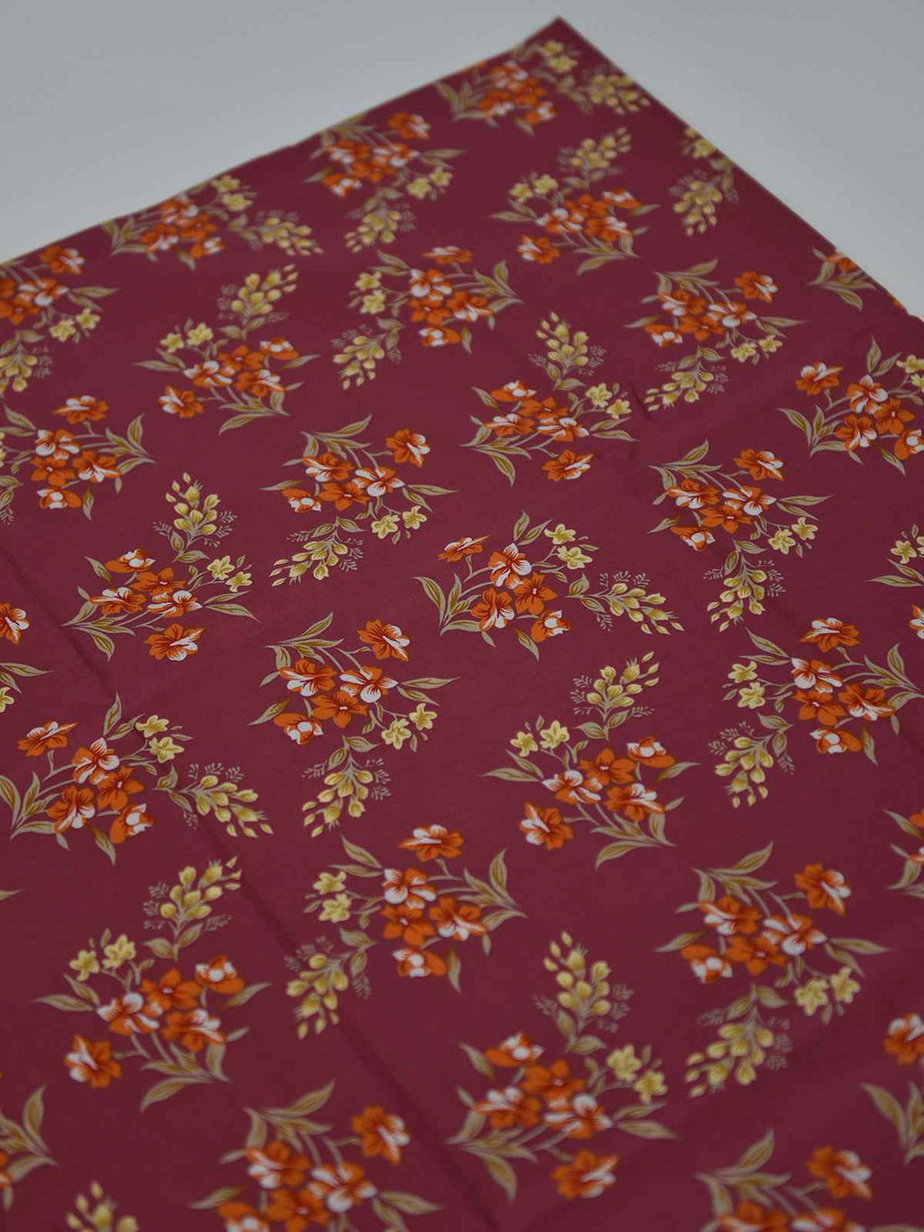 2Pc Printed Unstitched Shirt Trouser Lawn Pink & Orange - OL2P-6447-A