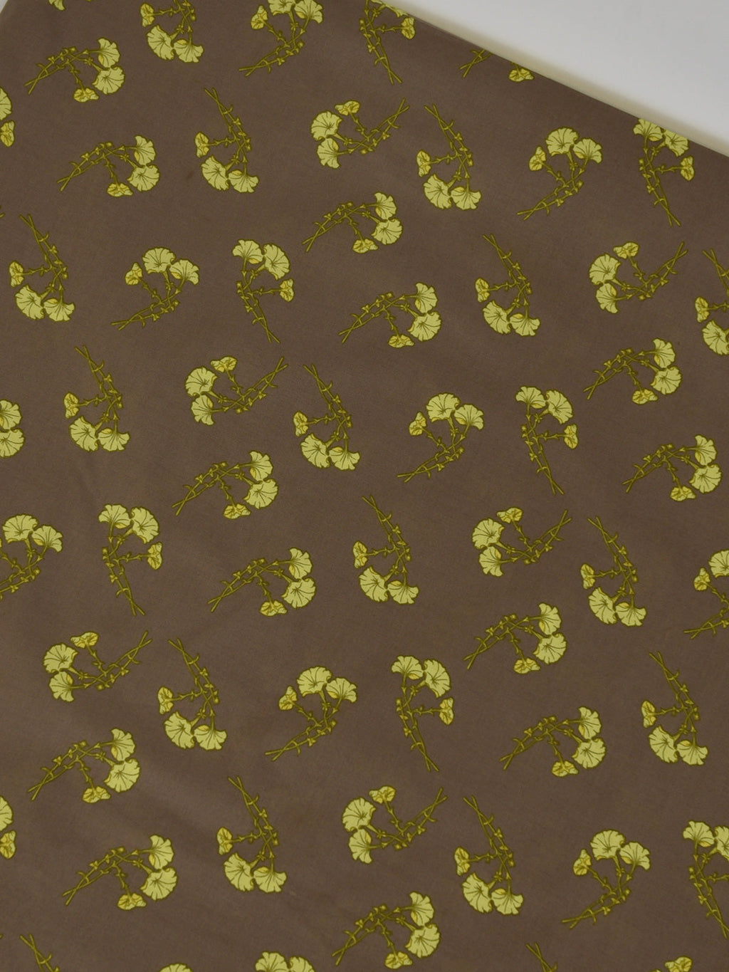 2Pc Printed Unstitched Shirt Trouser Lawn Brown & Yellow - OL2P-6449-A