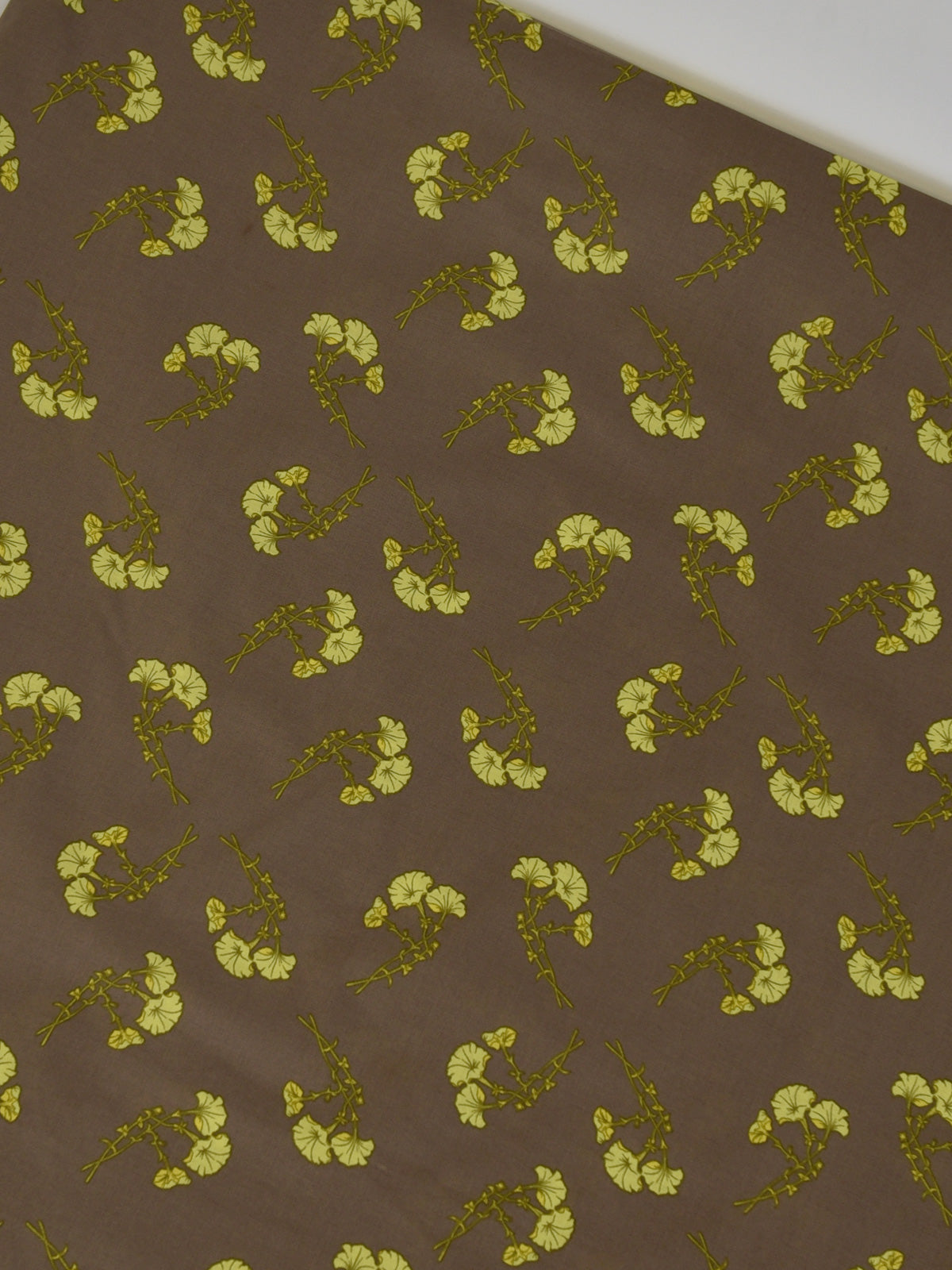 2Pc Printed Unstitched Shirt Trouser Lawn Brown & Yellow - OL2P-6449-A