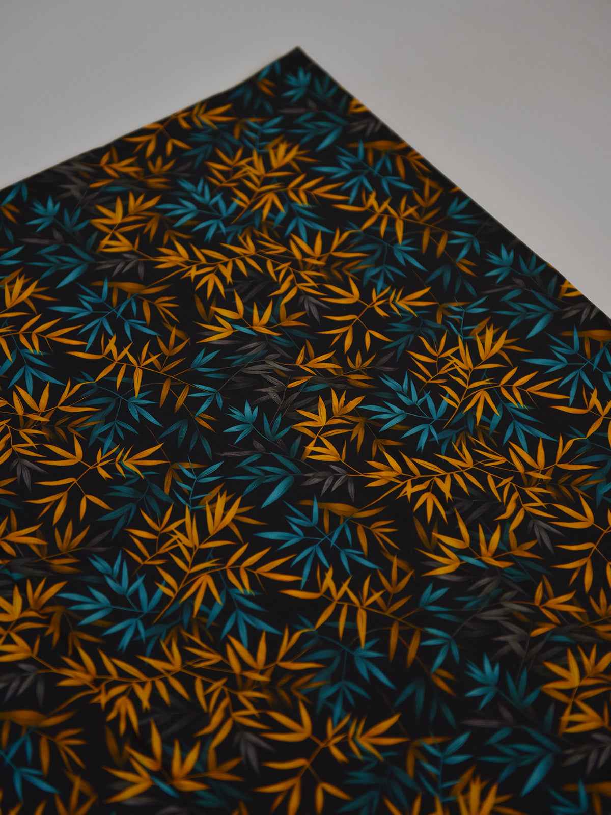 2Pc Printed Unstitched Shirt Trouser Lawn Black & Yellow - OL2P-6450-A