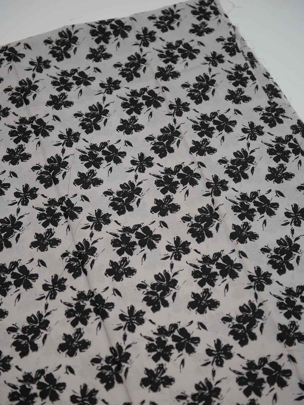 1Pc Printed Unstitched Kurti Swiss Lawn Beige & Black - OLK-6163-B