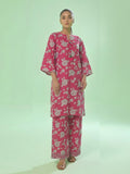 1Pc Printed Unstitched Kurti Swiss Lawn Pink - OLK-6305-A