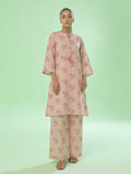 1Pc Printed Unstitched Kurti Lawn Peach - OLK-6357-A