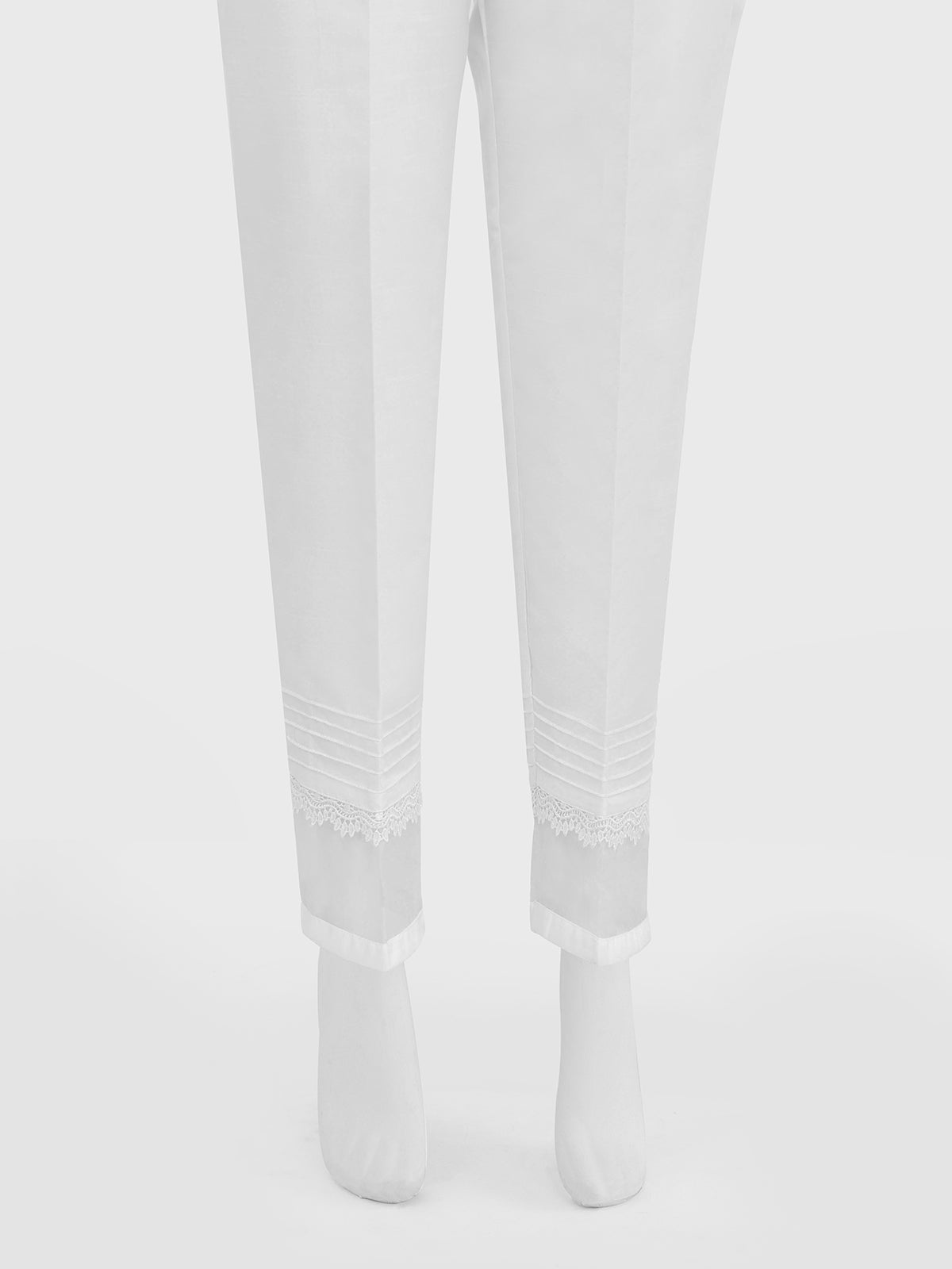 Women White Silk Blend Trouser - OWCP-2208029-1