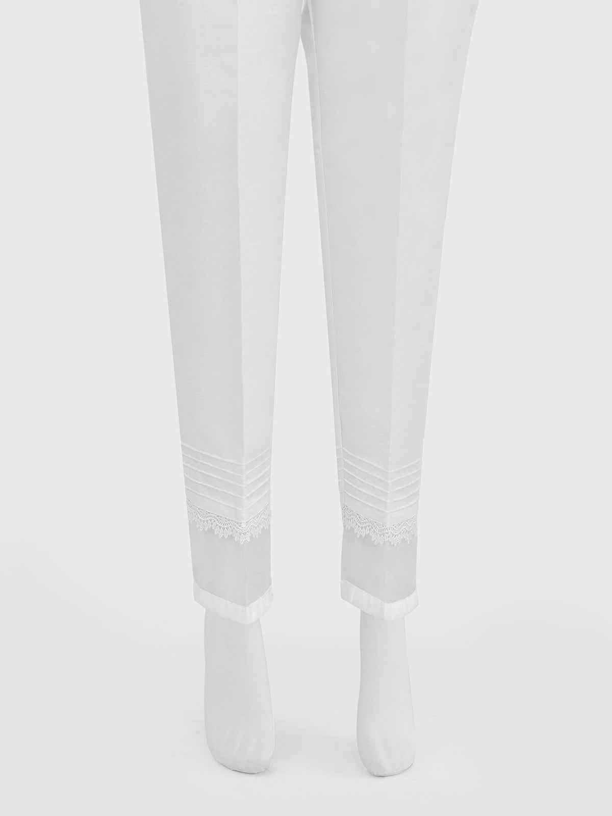 Women White Silk Blend Trouser - OWCP-2208029-1