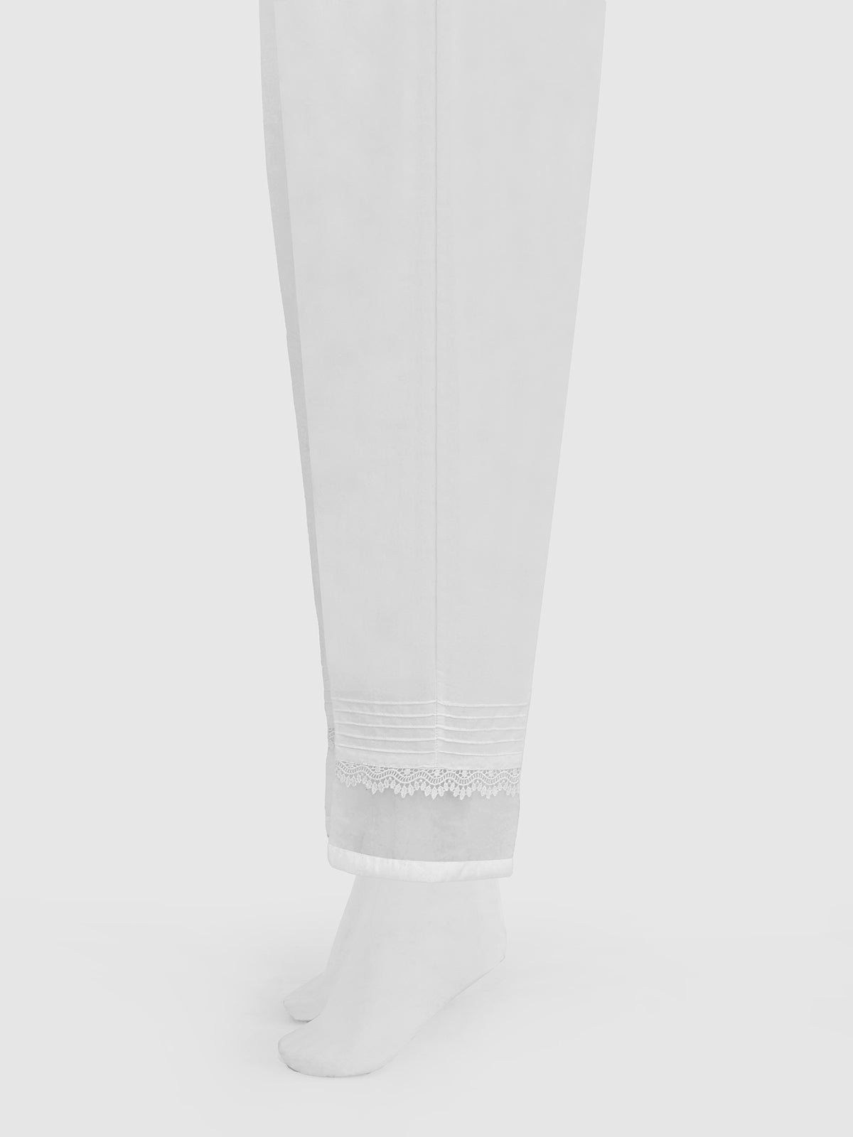 Women White Silk Blend Trouser - OWCP-2208029-1
