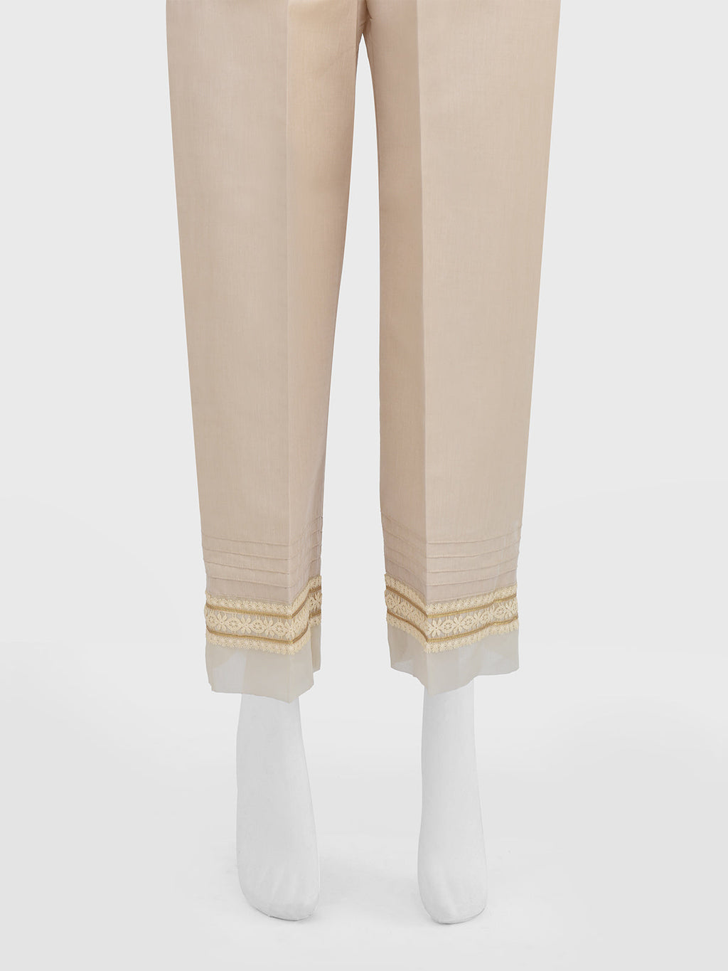 Women Beige Silk Blend Trouser - OWSP-2208030-2