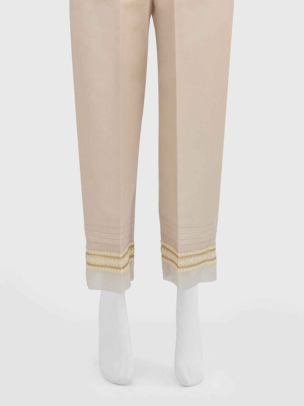 Women Beige Silk Blend Trouser - OWSP-2208030-2