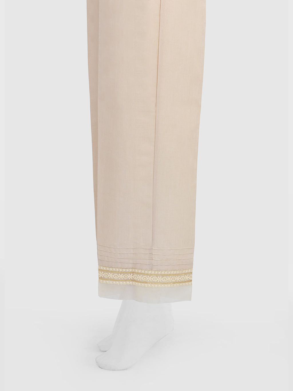 Women Beige Silk Blend Trouser - OWSP-2208030-2