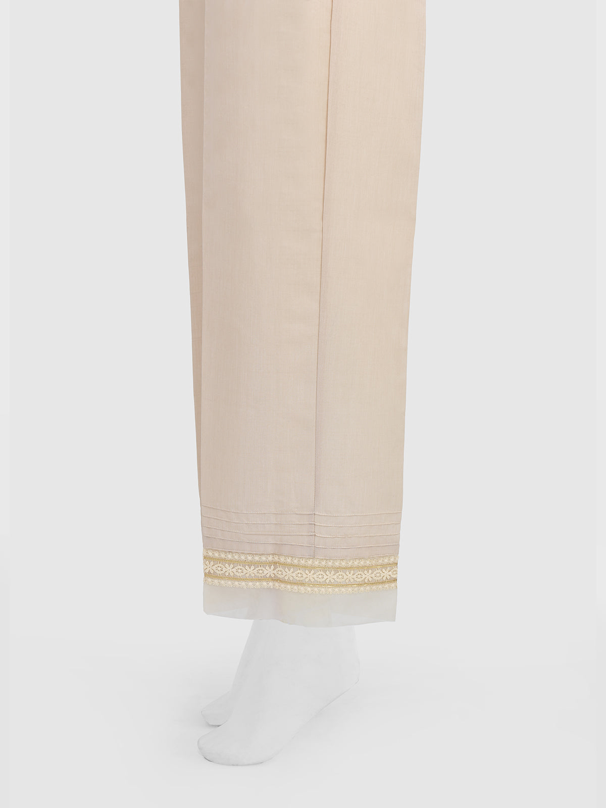 Women Beige Silk Blend Trouser - OWSP-2208030-2