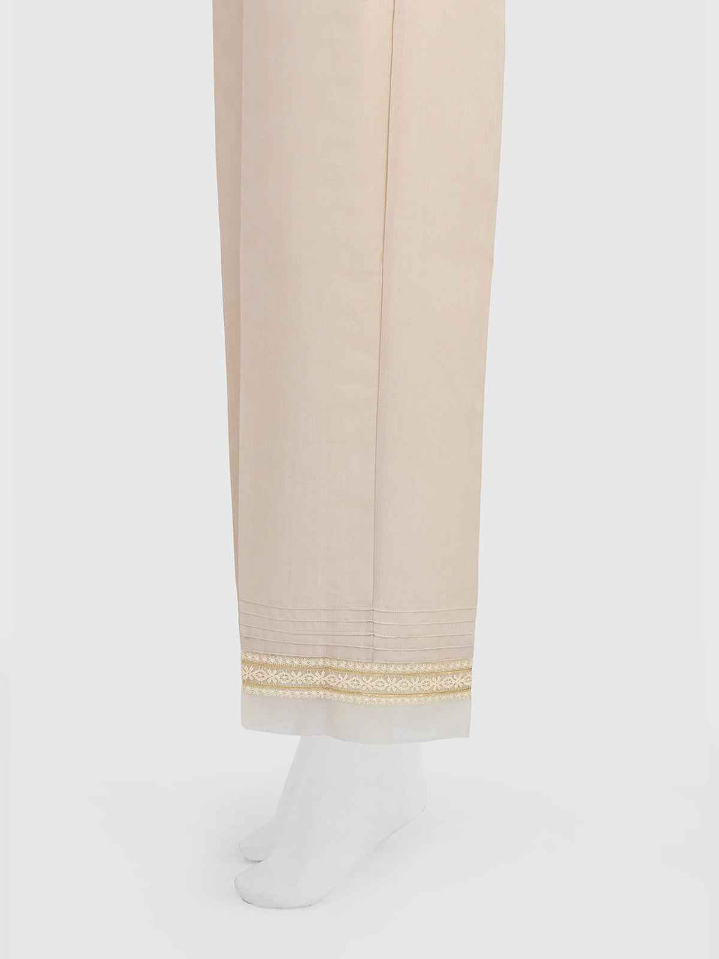Women Beige Silk Blend Trouser - OWSP-2208030-2