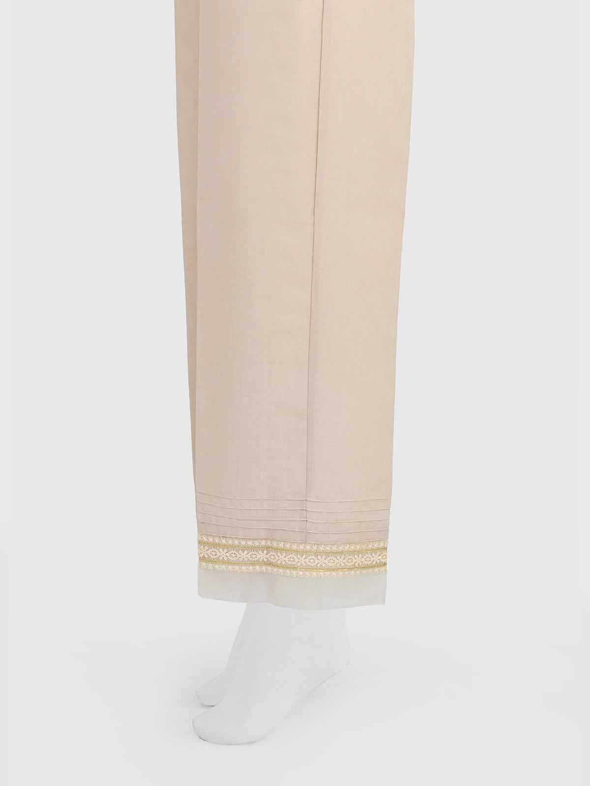 Women Beige Silk Blend Trouser - OWSP-2208030-2