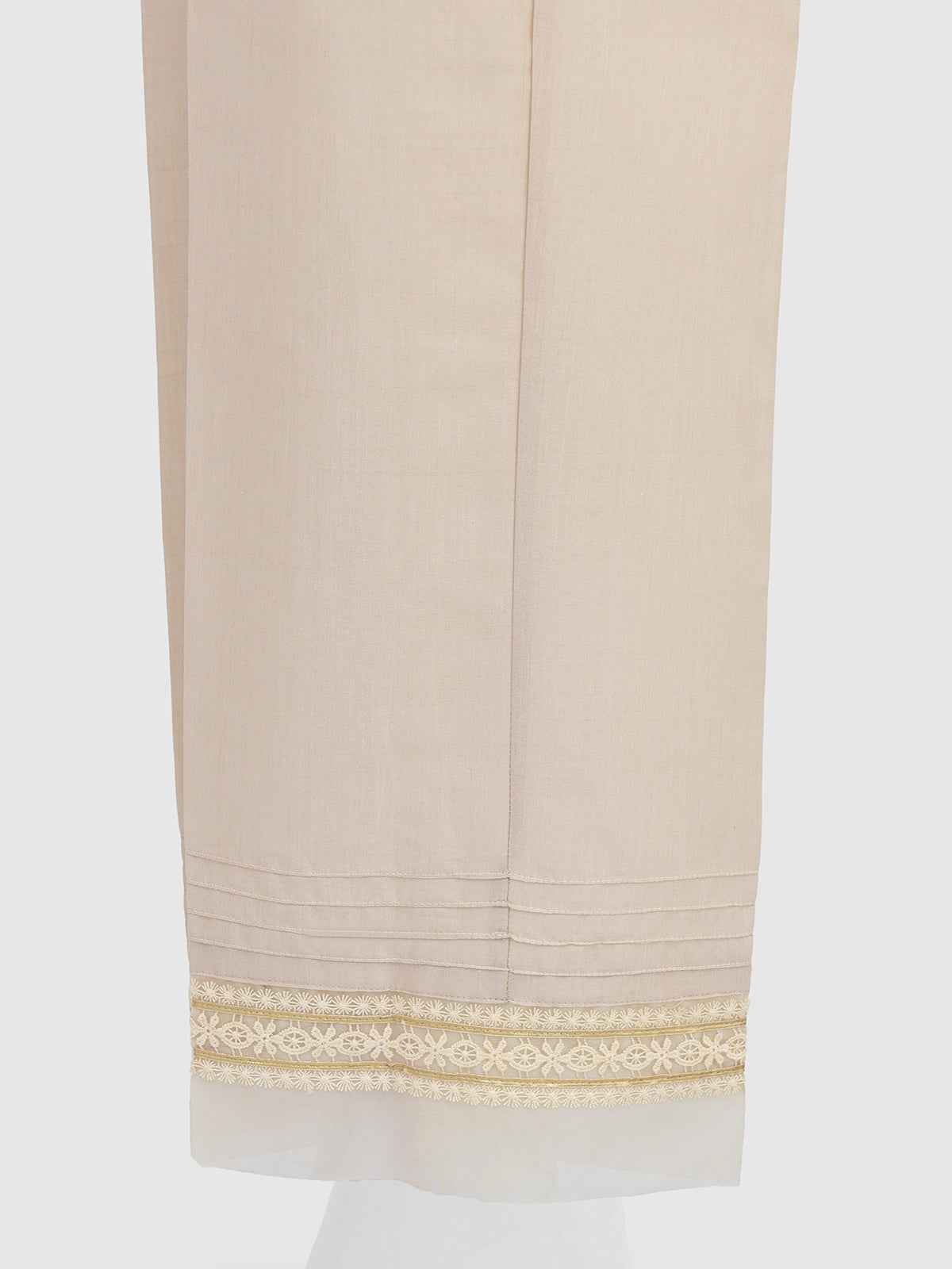 Women Beige Silk Blend Trouser - OWSP-2208030-2