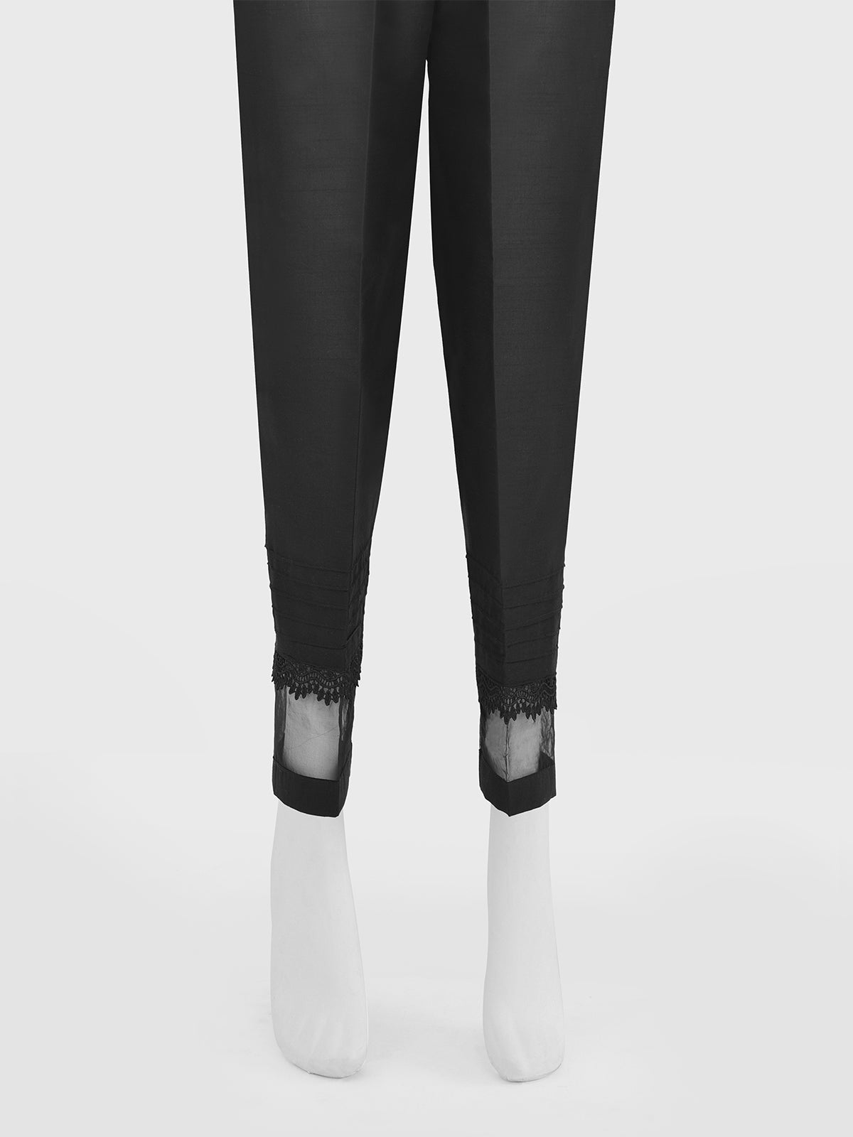 Women Black Silk Blend Trouser - OWCP-2208029