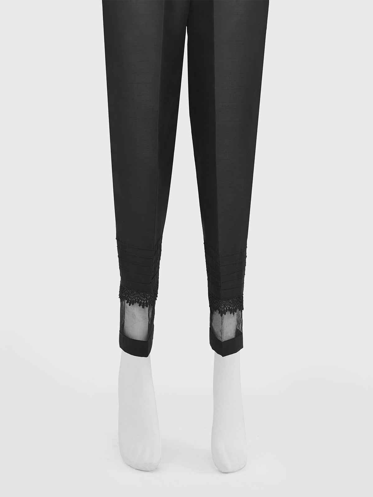 Women Black Silk Blend Trouser - OWCP-2208029
