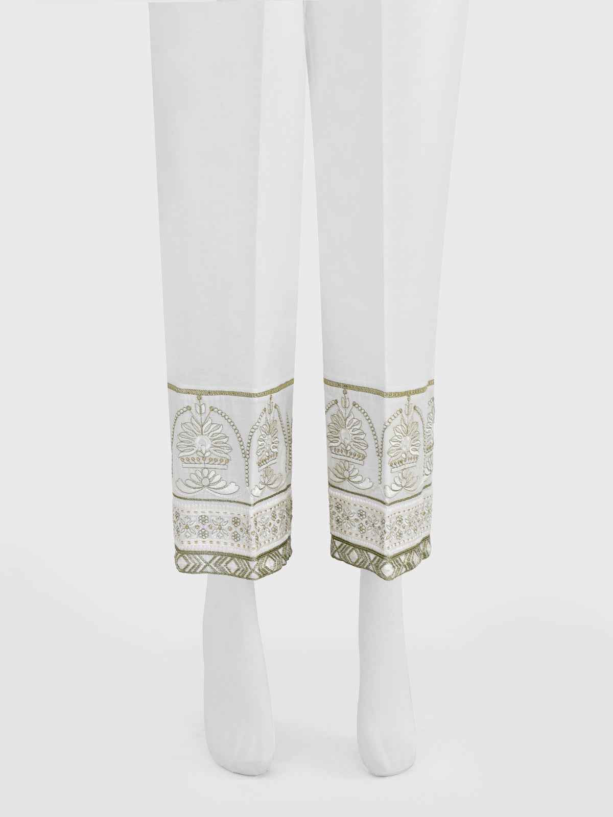 Women White Lawn Trouser - OWESP-2301029