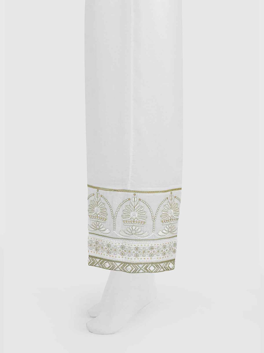 Women White Lawn Trouser - OWESP-2301029