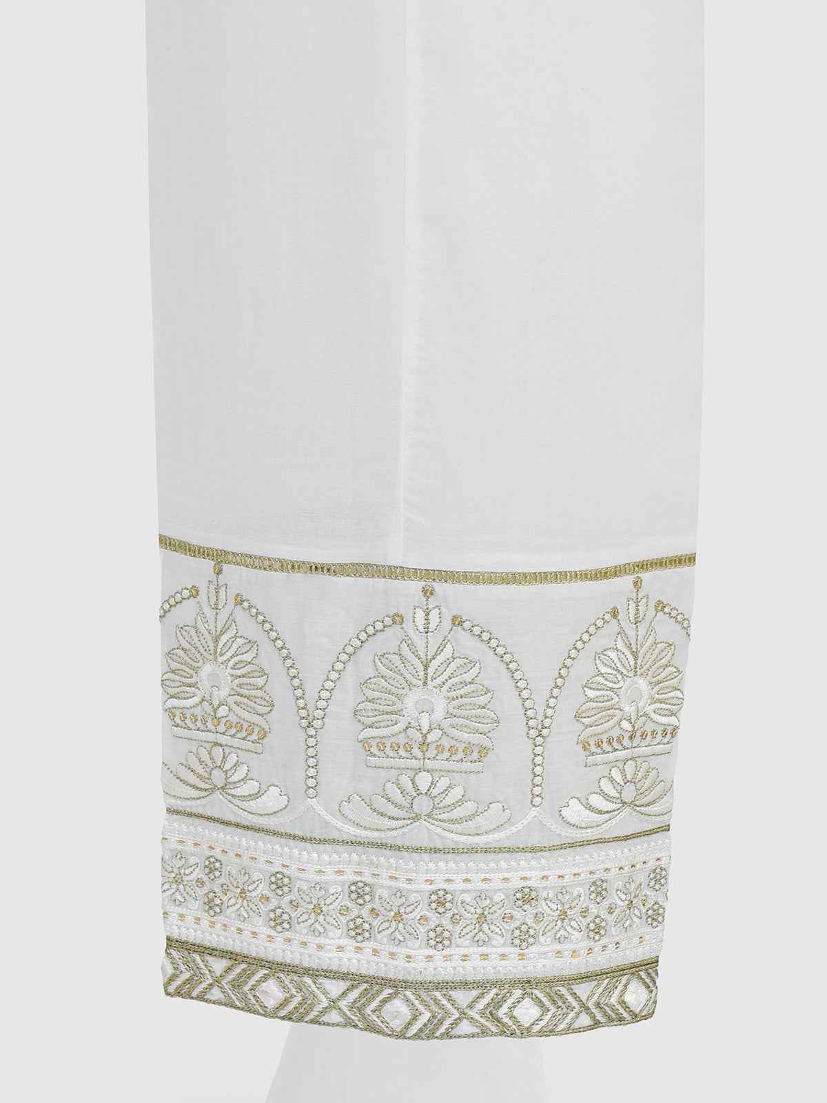 Women White Lawn Trouser - OWESP-2301029