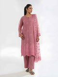 3Pc Embroidered Pret Suit Organza Net Slub Pink - OWE3P-2601006