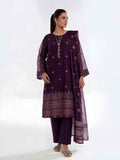 3Pc Embroidered Pret Suit Organza Net Slub Purple - OWE3P-2601019