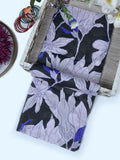 1Pc Printed Pret Dupatta Lawn Black & Purple - OWDT-2411037-1
