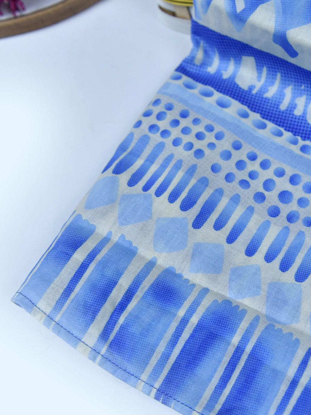 1Pc Printed Pret Dupatta Lawn Blue 02 - OWDT-2411037-1