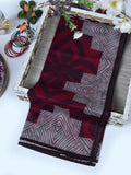 1Pc Printed Pret Dupatta Lawn Brown & Maroon - OWDT-2411037-1