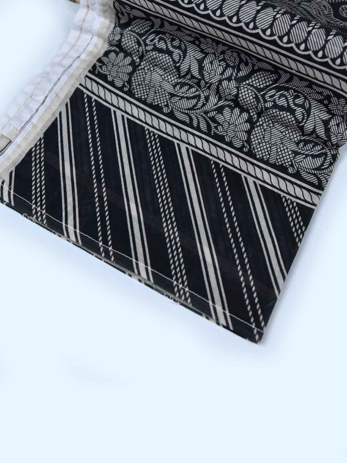 1Pc Printed Pret Dupatta Lawn Dark Grey - OWDT-2411037