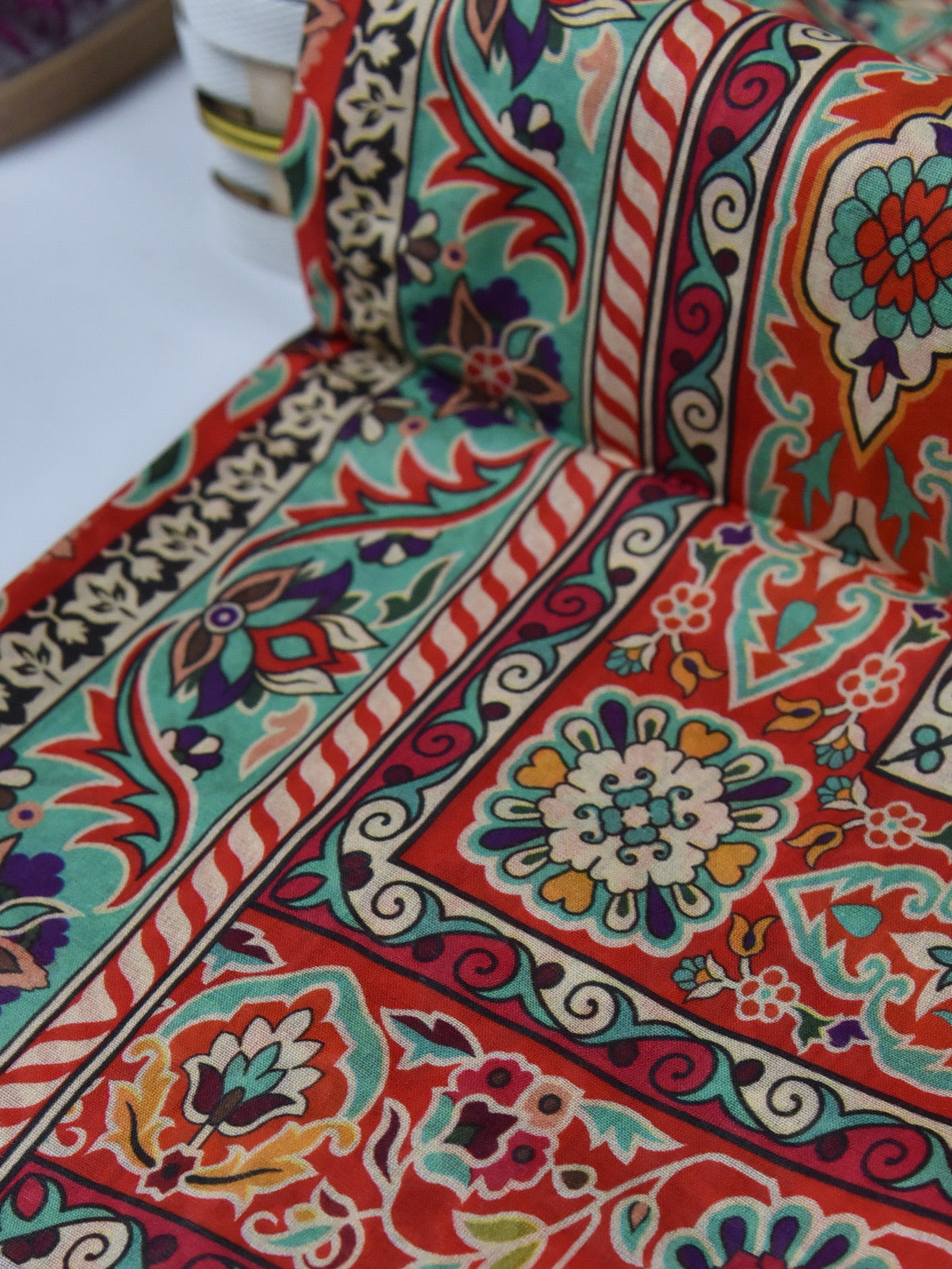 1Pc Printed Pret Dupatta Lawn Orange - OWDT-2411037