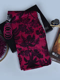 1Pc Printed Pret Dupatta Lawn Pink & Black- OWDT-2504019
