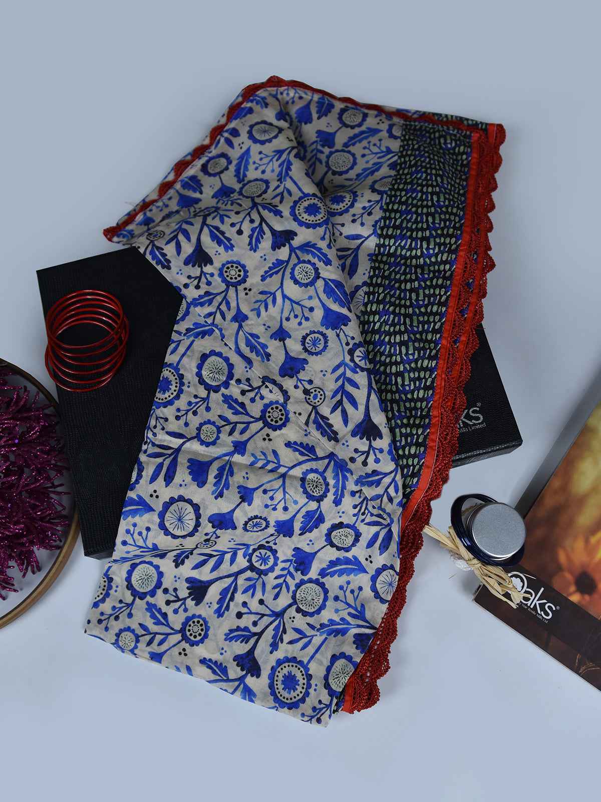 1Pc Printed Pret Dupatta Lawn Multi - OWDT-2504020-1