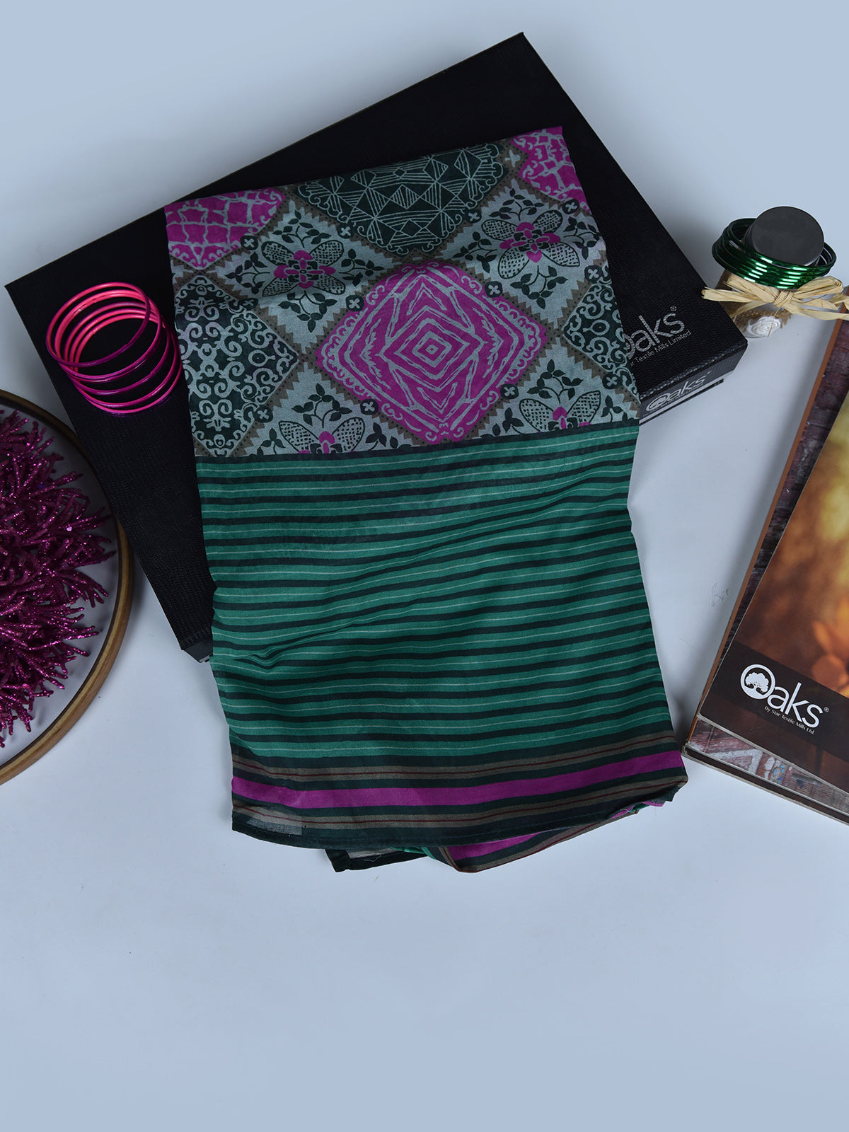 1Pc Printed Pret Dupatta Lawn Multi - OWDT-2504020-5