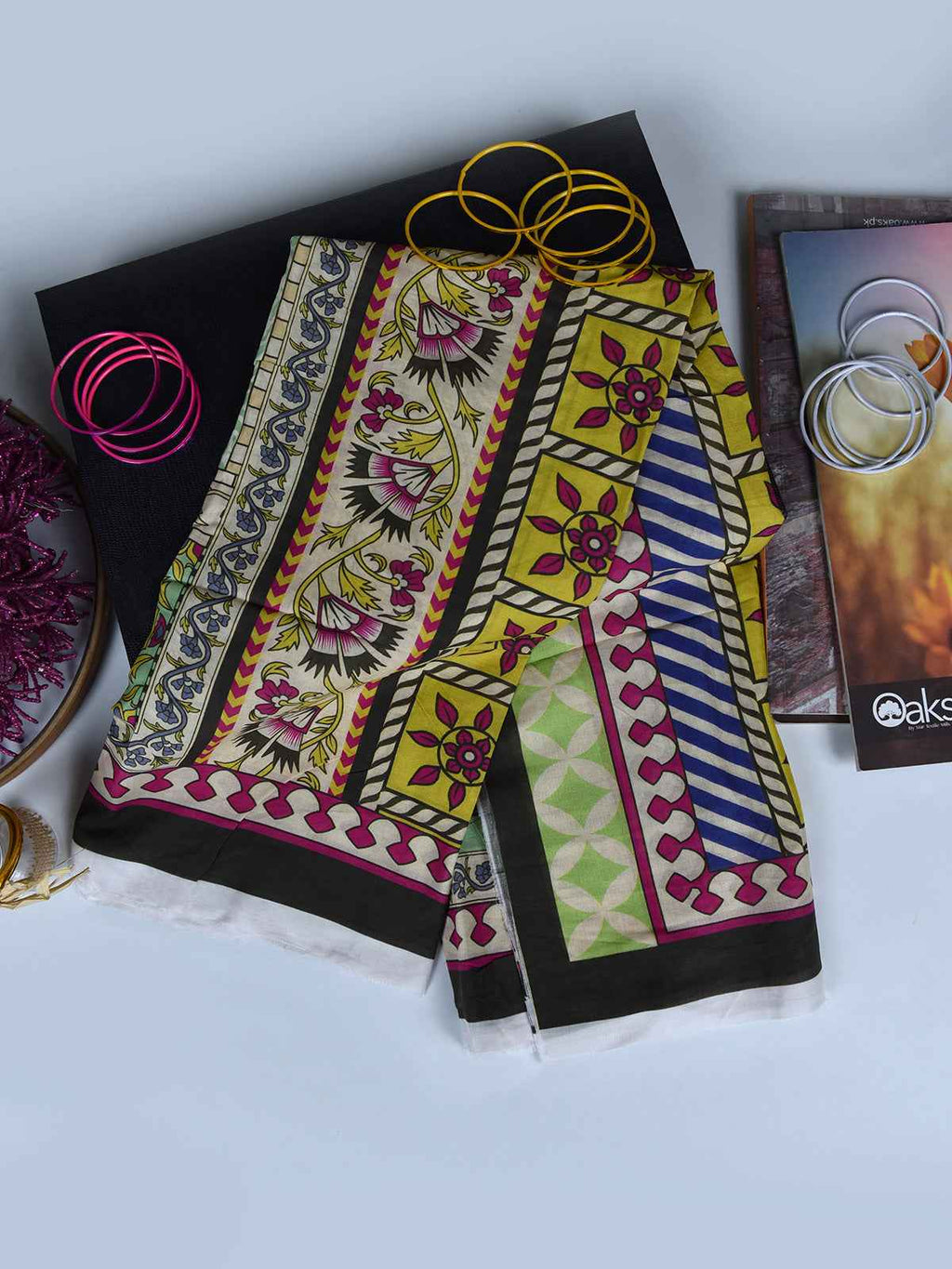 1Pc Printed Pret Dupatta Lawn Multi - OWDT-2504020-9