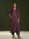2Pc Printed Pret Shirt Trouser Cambric Maroon - OW2P-2411004