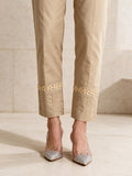 Women Beige Cambric Trouser - OWSP-2206038-1