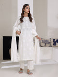 3Pc Screen Print Pret Suit Dyed Cambric White - OW3P-2508007