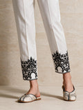 Women White Lawn Trouser - OWESP-2203002
