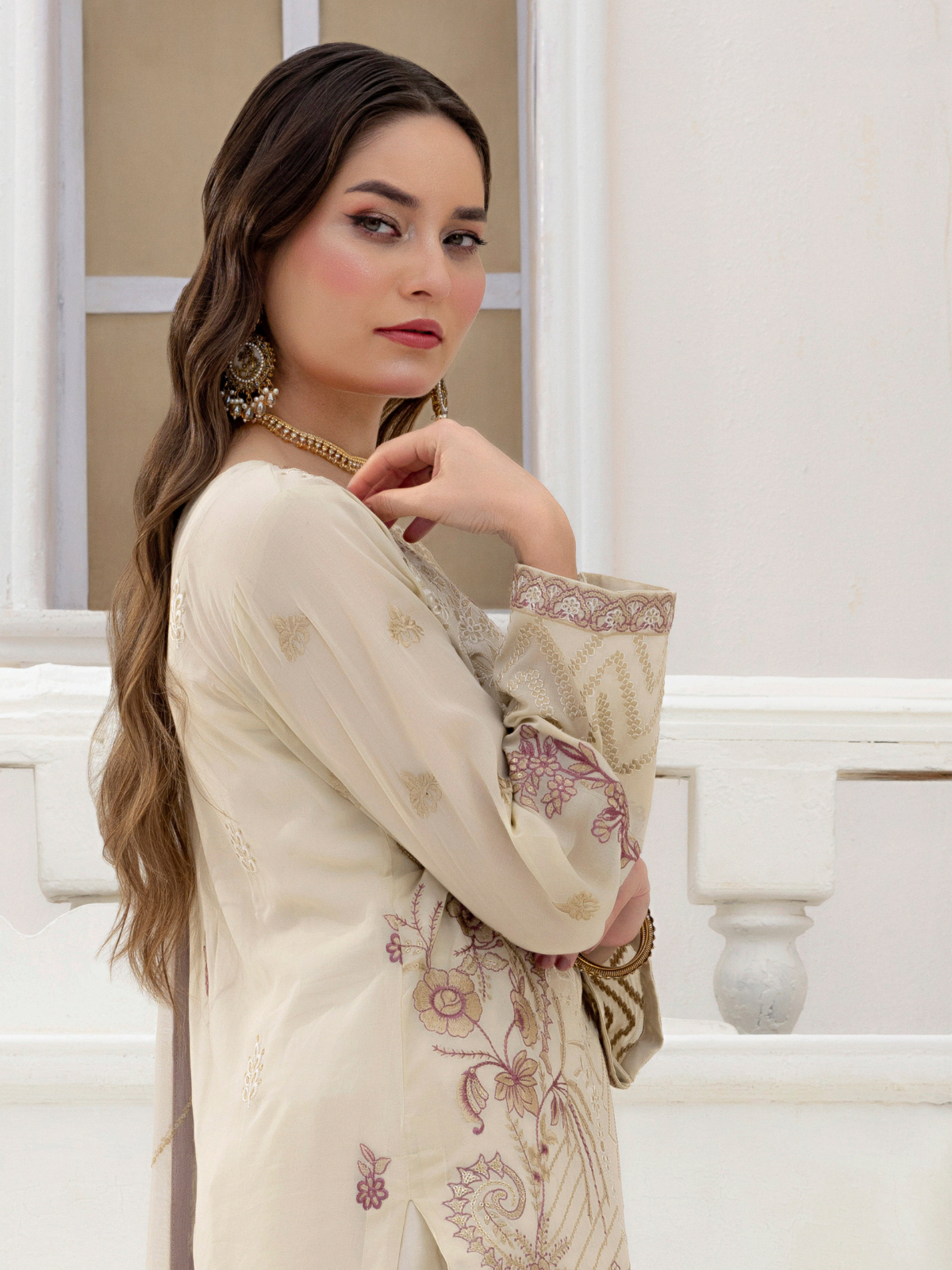 Sobia Mir Ivory White Minimal Luxury Embroidered Suit