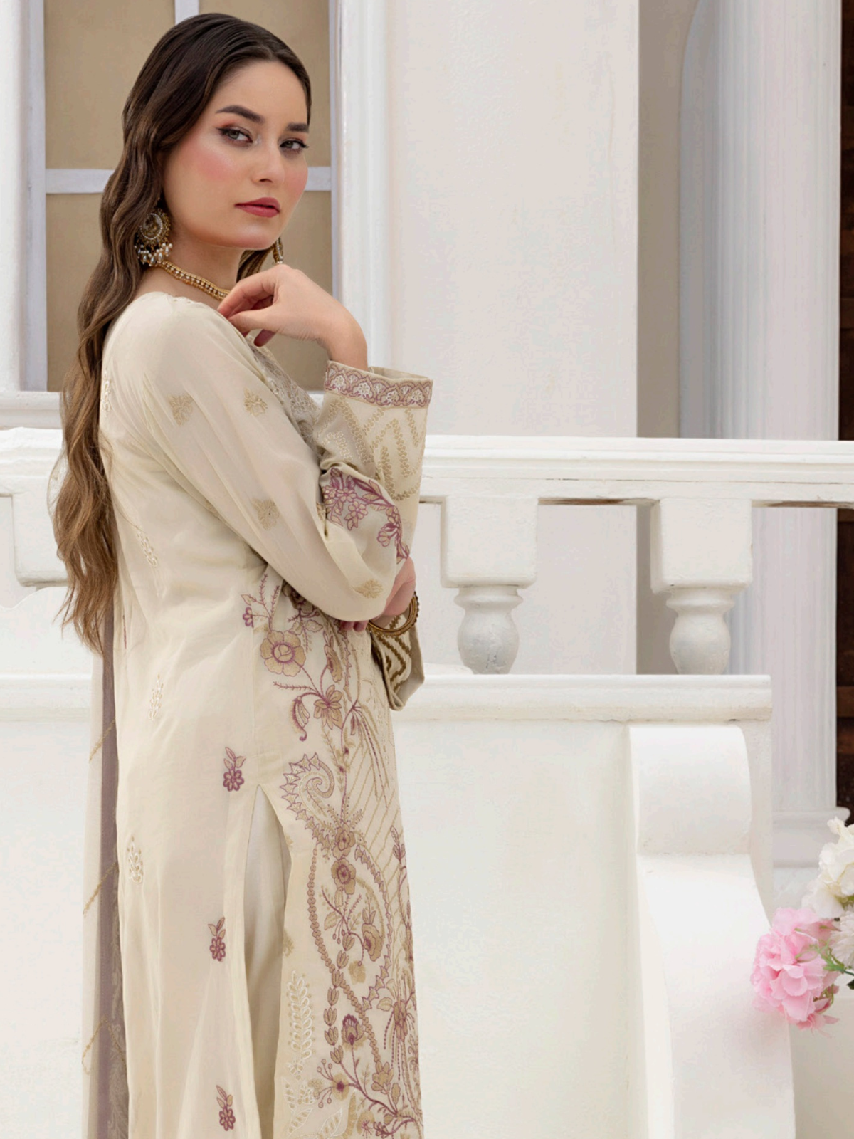 Sobia Mir Ivory White Minimal Luxury Embroidered Suit