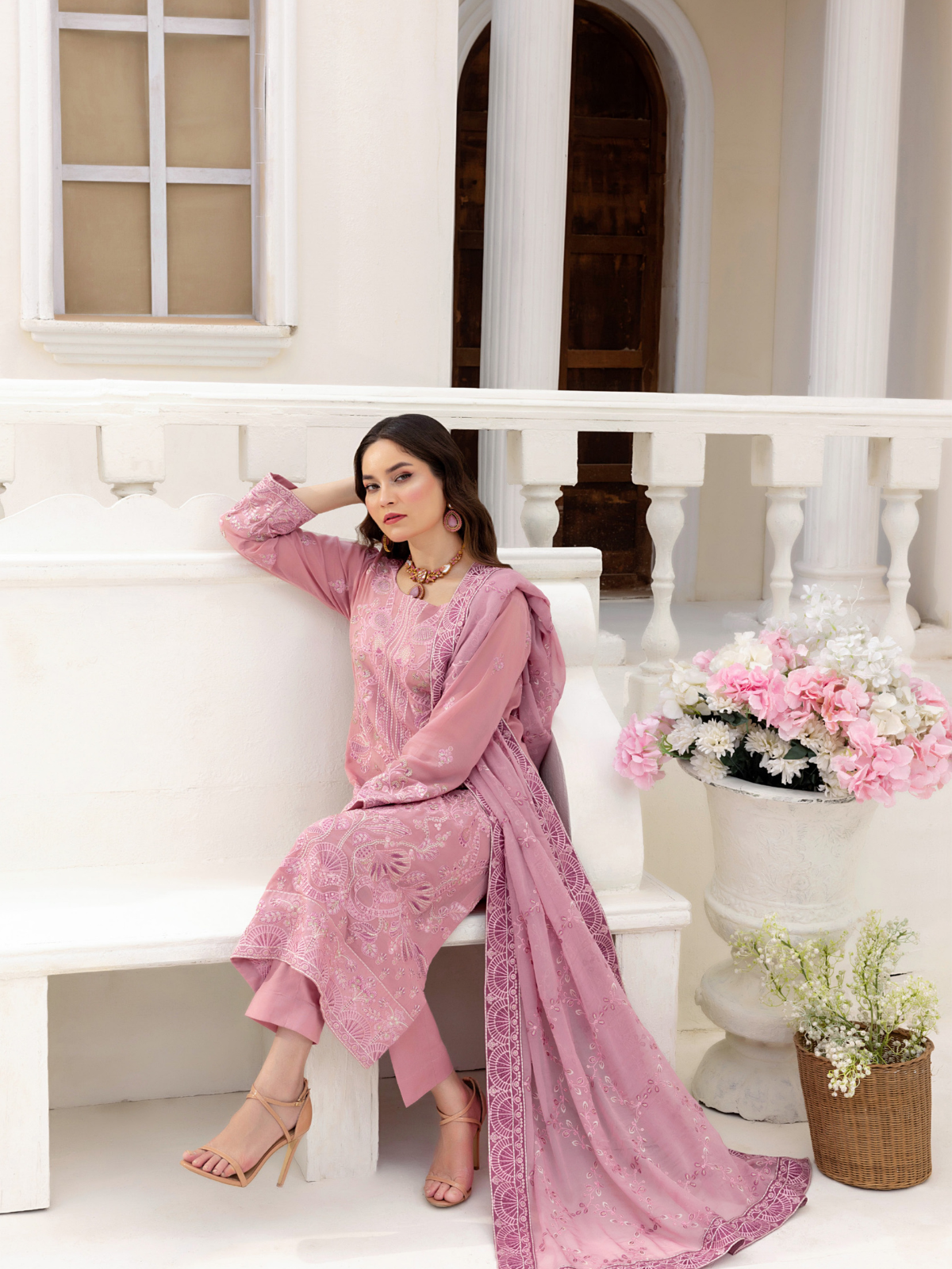 Sobia Mir Soft Pink Luxury Embroidered Suit