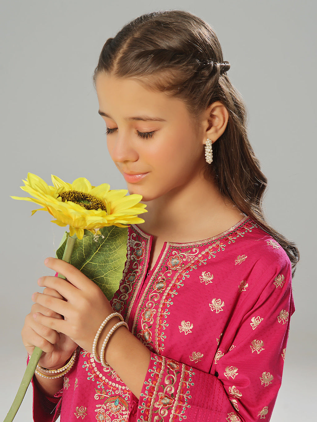 2Pc Embroidered Pret Shirt Trouser Dobby Aatishi - OGE2P-2405013