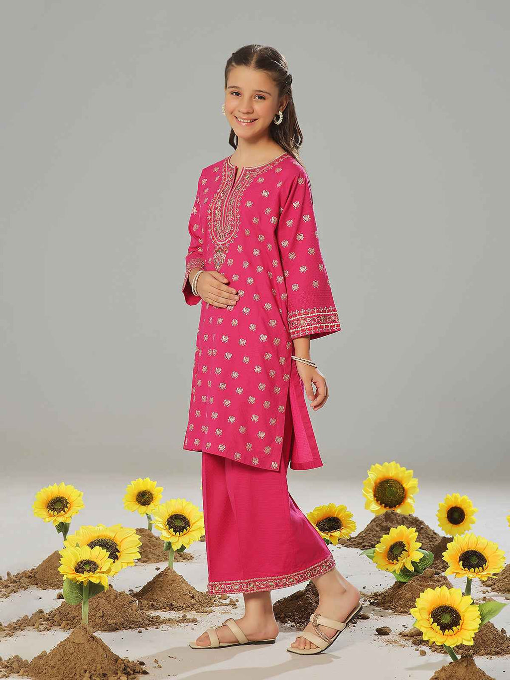 2Pc Embroidered Pret Shirt Trouser Dobby Aatishi - OGE2P-2405013