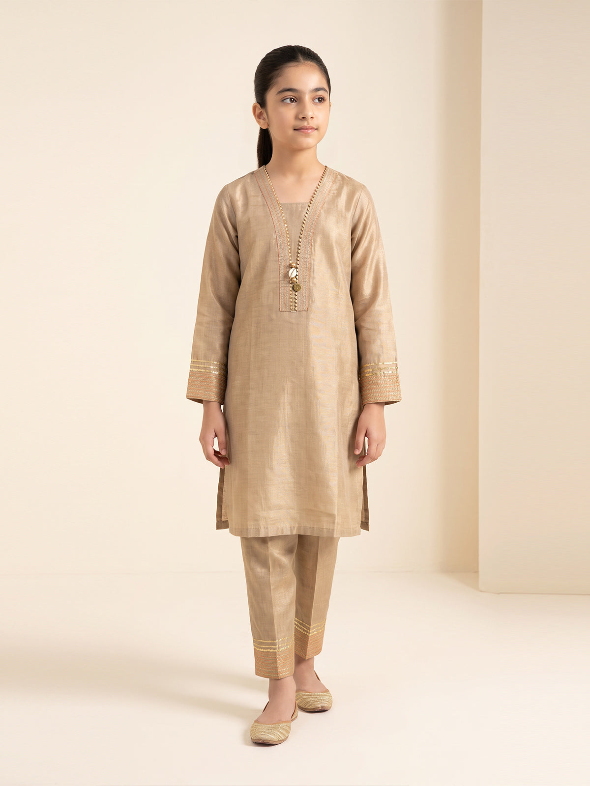 1Pc Fancy Pret Kurti Masoori Golden - OGKTG-2303019