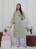 2Pc Printed Pret Shirt Trouser Lawn Green & Blue- OG2P-2506006