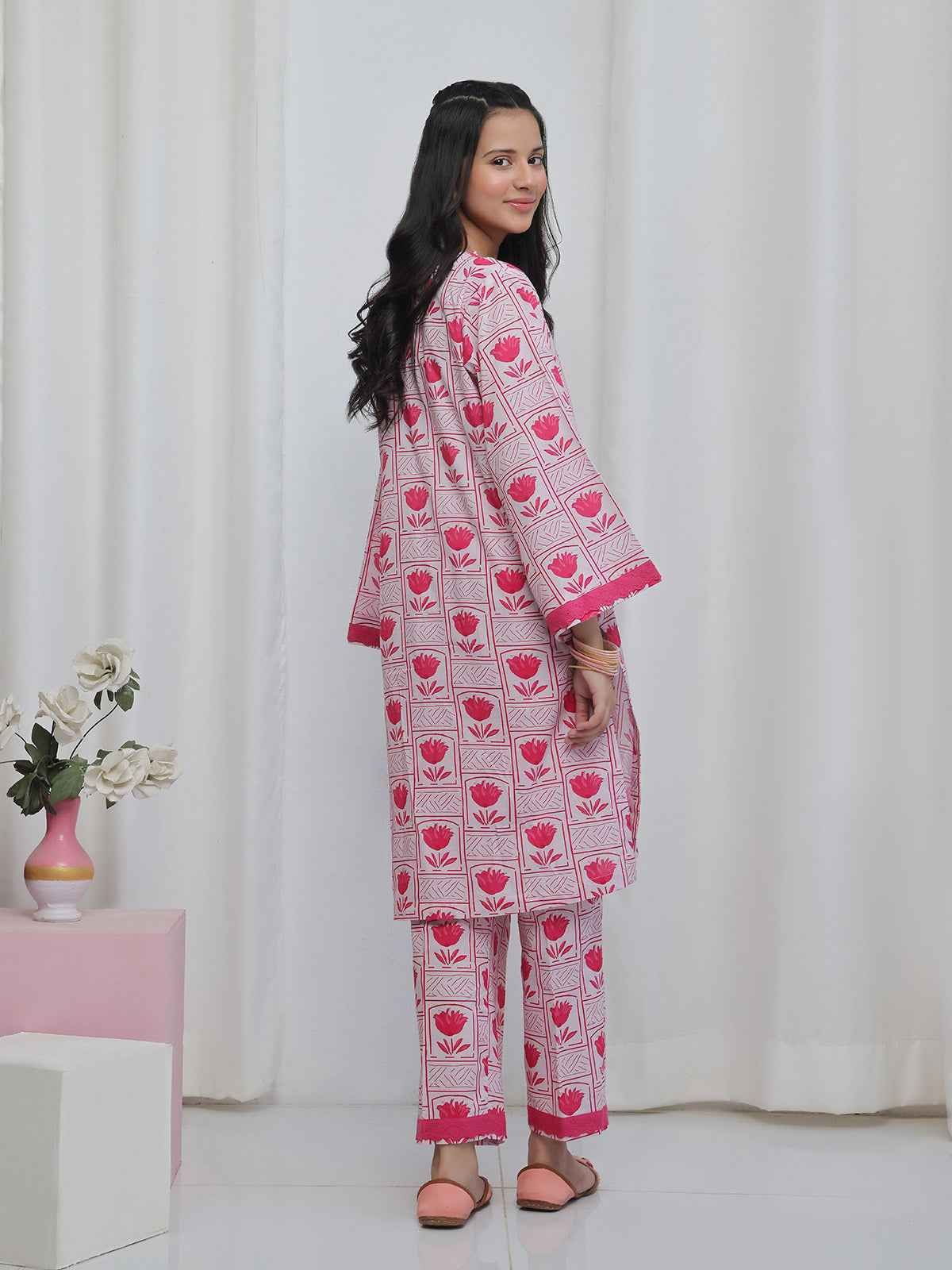 2Pc Printed Pret Shirt Trouser Lawn Pink - OG2P-2506012