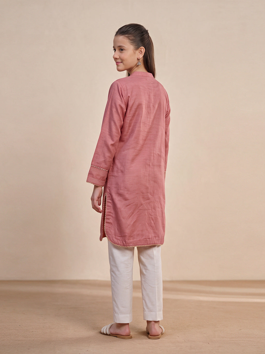 1Pc Dyed Pret Kurti Cotton Silk Magenta - OGKTG-25078