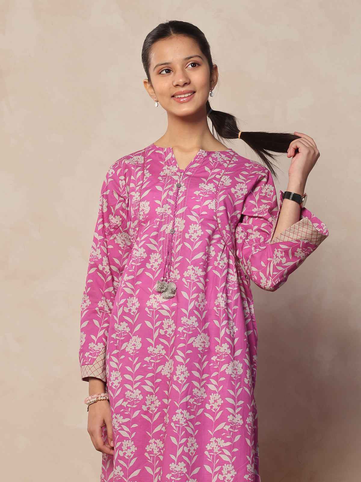 2Pc Printed Pret Shirt & Trouser Lawn Magenta - OG2P-2412056